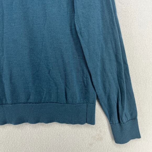 BANANA REPUBLIC Sweater Mens M 100% Merino Wool Crewneck Pullover Jumper Green - Picture 10 of 16